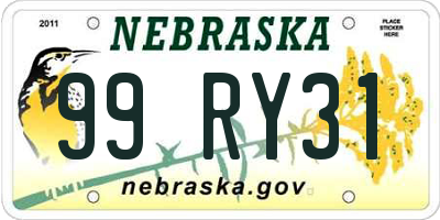NE license plate 99RY31
