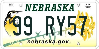 NE license plate 99RY57