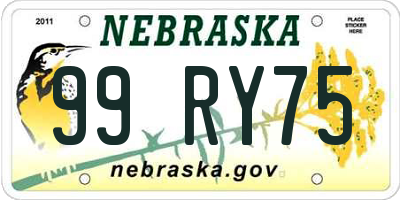 NE license plate 99RY75