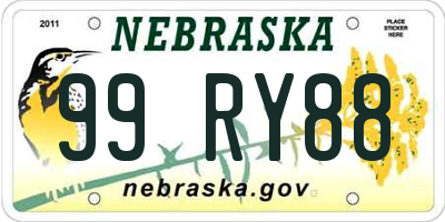NE license plate 99RY88