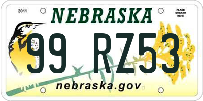 NE license plate 99RZ53