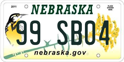 NE license plate 99SB04