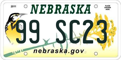 NE license plate 99SC23