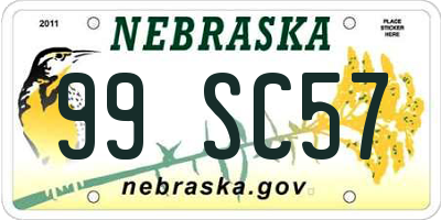 NE license plate 99SC57
