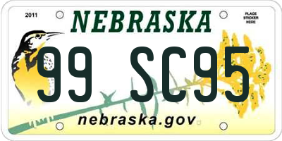 NE license plate 99SC95