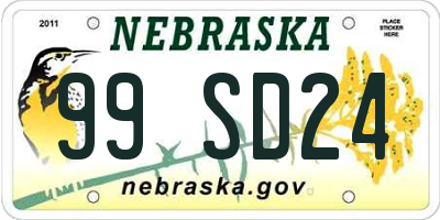 NE license plate 99SD24