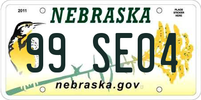 NE license plate 99SE04