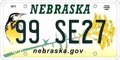 NE license plate 99SE27