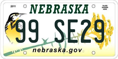 NE license plate 99SE29