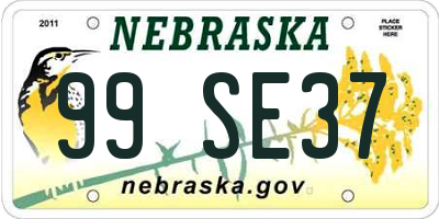 NE license plate 99SE37