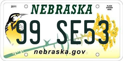 NE license plate 99SE53