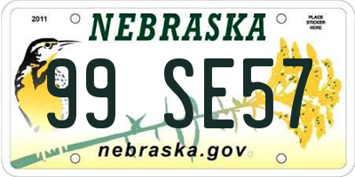 NE license plate 99SE57