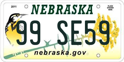 NE license plate 99SE59
