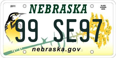 NE license plate 99SE97