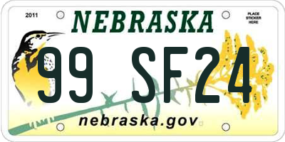 NE license plate 99SF24