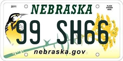 NE license plate 99SH66