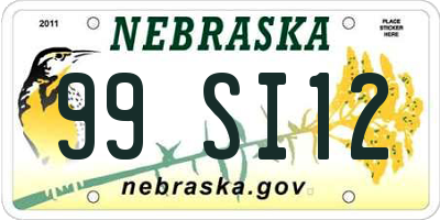 NE license plate 99SI12