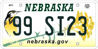 NE license plate 99SI23