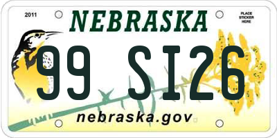 NE license plate 99SI26