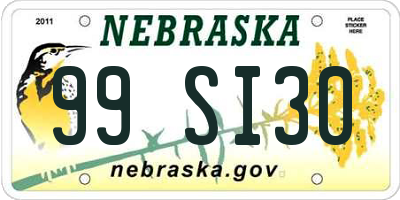 NE license plate 99SI30