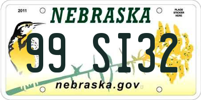 NE license plate 99SI32