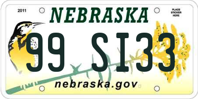 NE license plate 99SI33