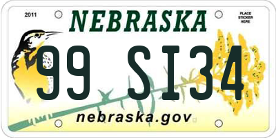 NE license plate 99SI34