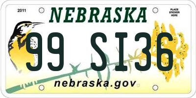 NE license plate 99SI36