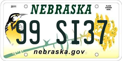 NE license plate 99SI37