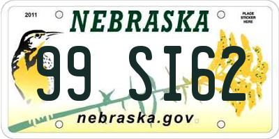 NE license plate 99SI62