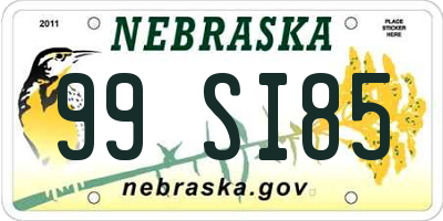 NE license plate 99SI85