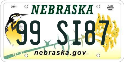 NE license plate 99SI87