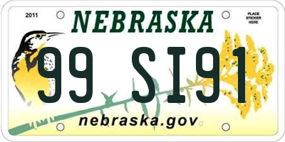 NE license plate 99SI91