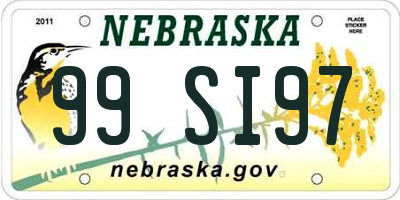 NE license plate 99SI97