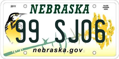 NE license plate 99SJ06