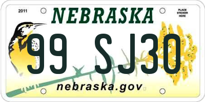 NE license plate 99SJ30