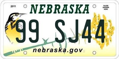 NE license plate 99SJ44