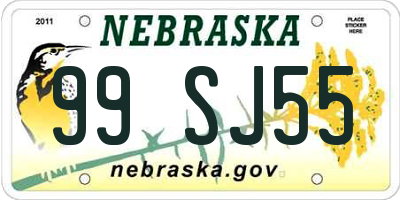 NE license plate 99SJ55