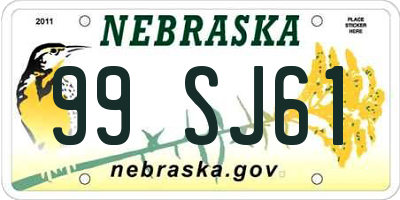 NE license plate 99SJ61