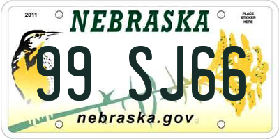 NE license plate 99SJ66