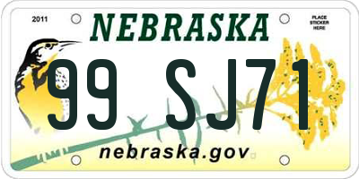 NE license plate 99SJ71