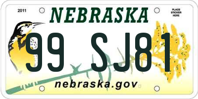 NE license plate 99SJ81