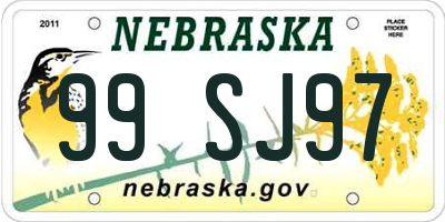 NE license plate 99SJ97