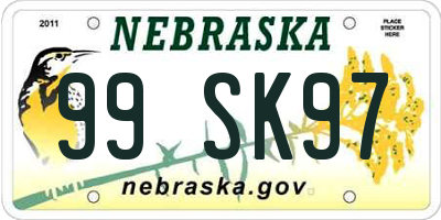 NE license plate 99SK97