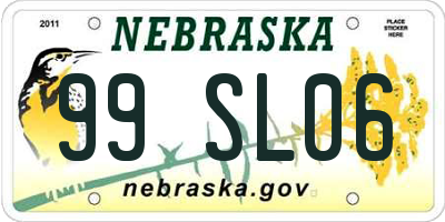 NE license plate 99SL06