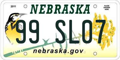 NE license plate 99SL07