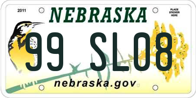 NE license plate 99SL08