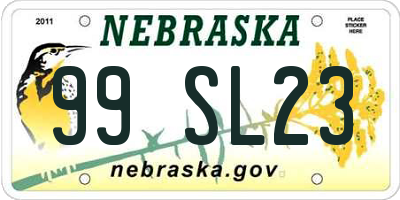 NE license plate 99SL23