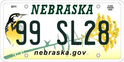 NE license plate 99SL28