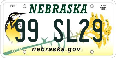 NE license plate 99SL29